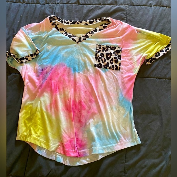 Tops - Tie Dye Cheetah Tee
